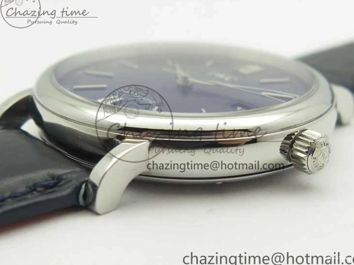 MIROTIME 0402 Refined Portofino Automatic SS MKF 1:1 Best Edition Blue Dial On Blue Leather Strap MIYOTA 9015 V 7201